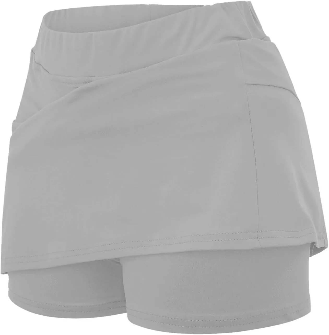 Plus Size Swim Skirt Womens Casual Solid Tennis Pocket Skirt Yoga Sport Active Skirt Shorts Skirt Costume Skater