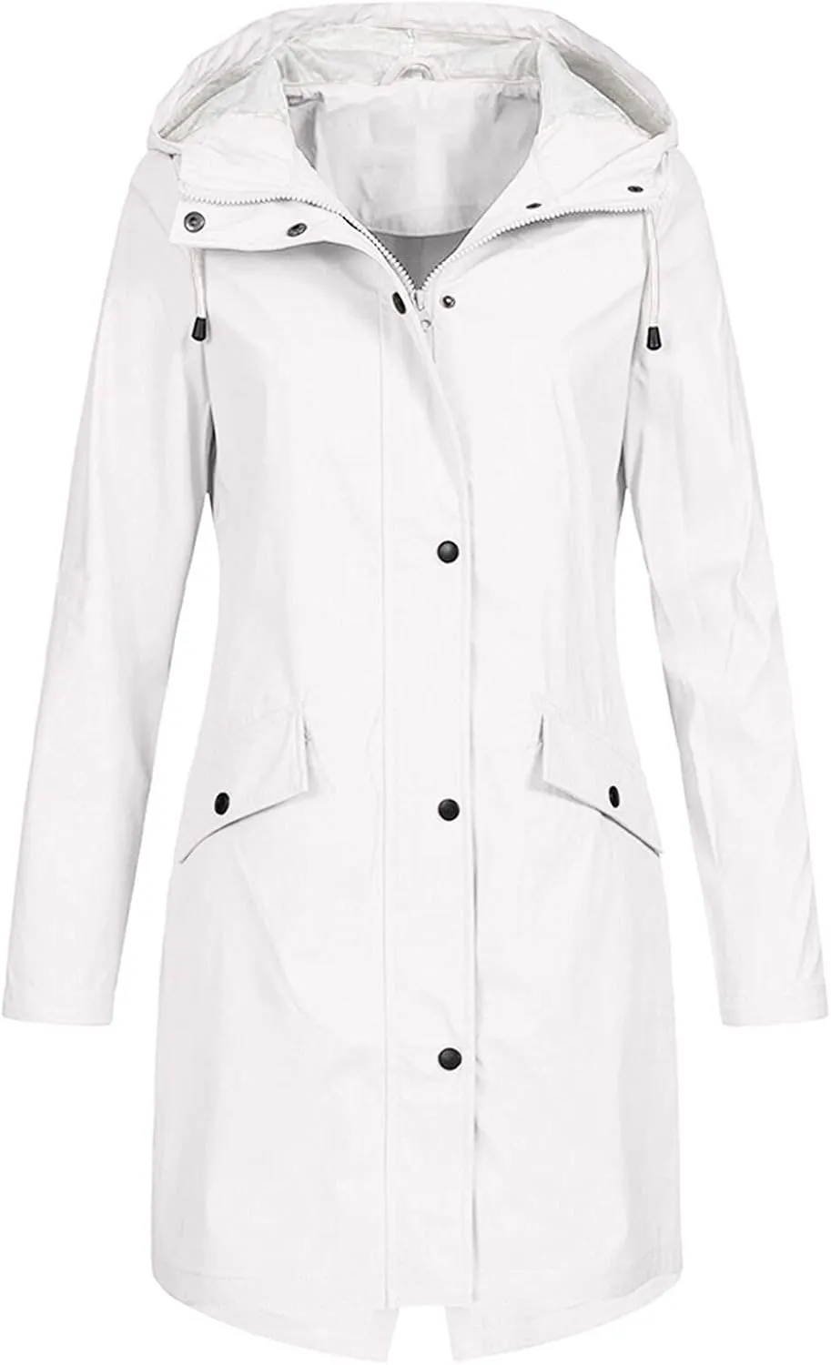 Raincoats for Women Waterproof Long Hooded Rain Jacket Fall Winter Windbreaker Travel Hiking Trench Coats Outerwear