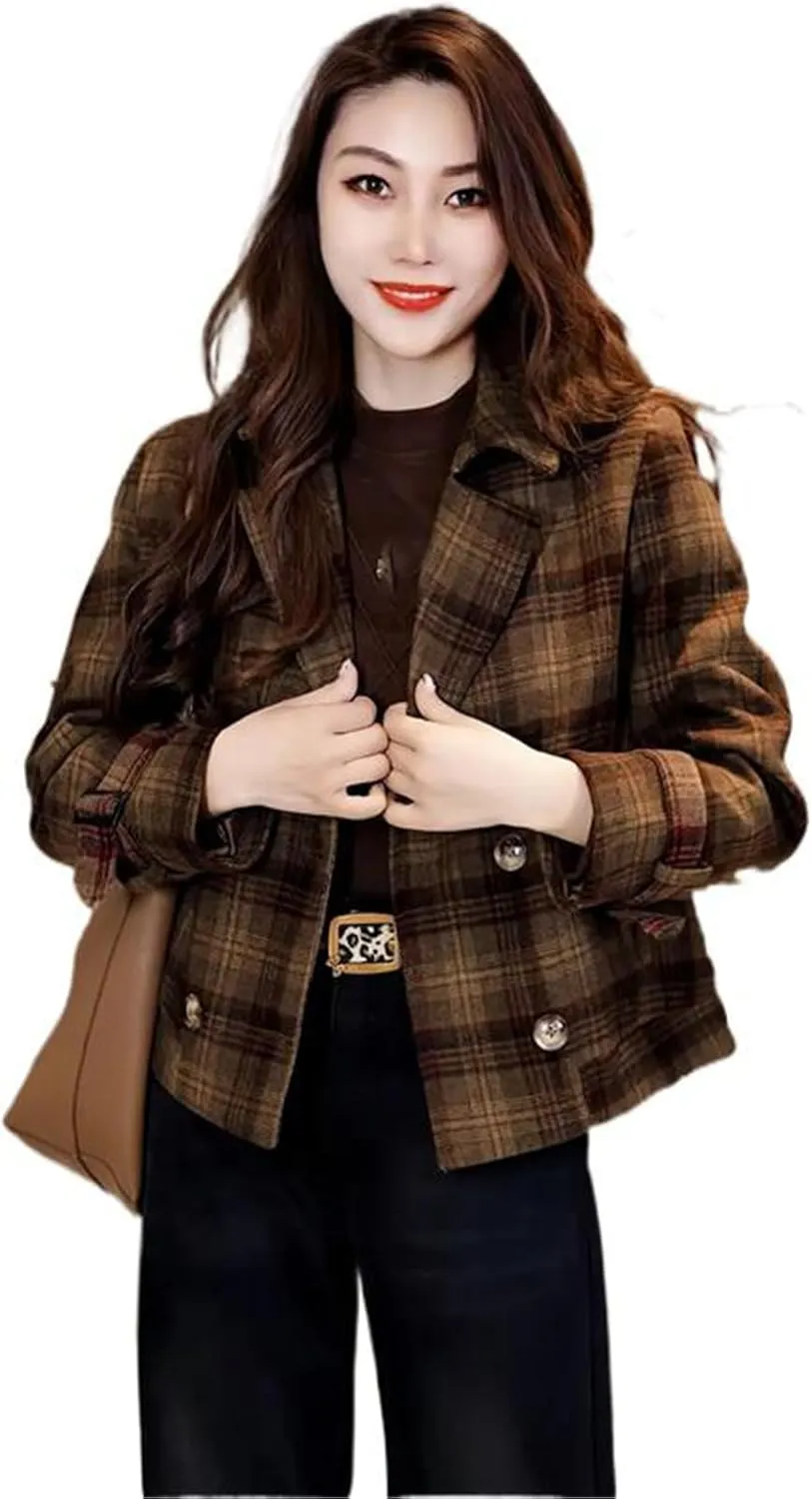 Retro Short Coats and Cotton Padded Jackets for Women in Autumn and Winter