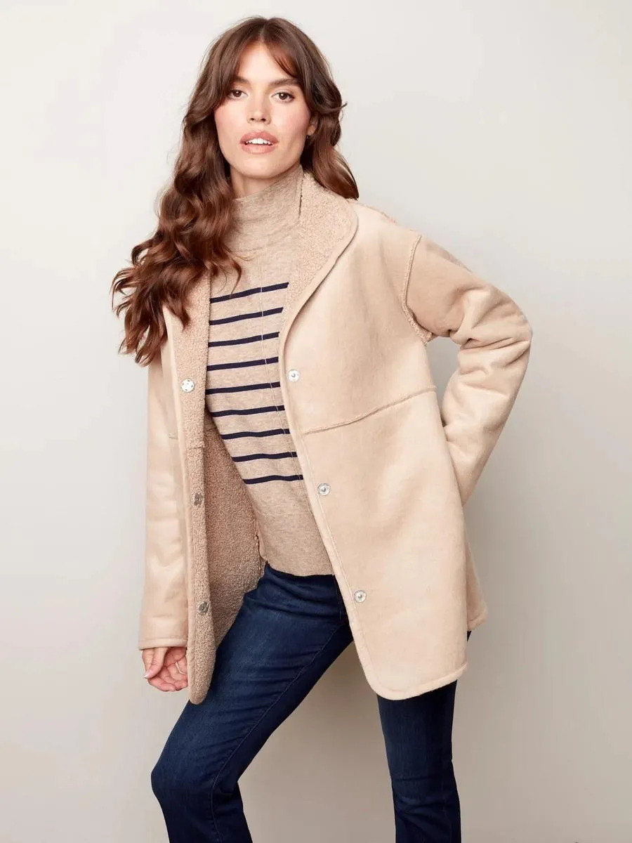 Reversible Faux Suede Coat