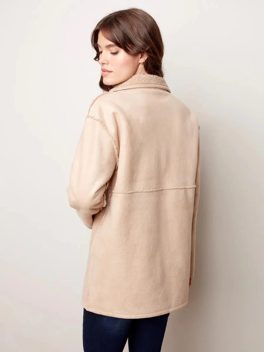 Reversible Faux Suede Coat