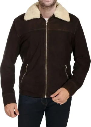 Rick Grimes Jacket - Brown Suede Jacket for Mens - Trucker Jacket Men