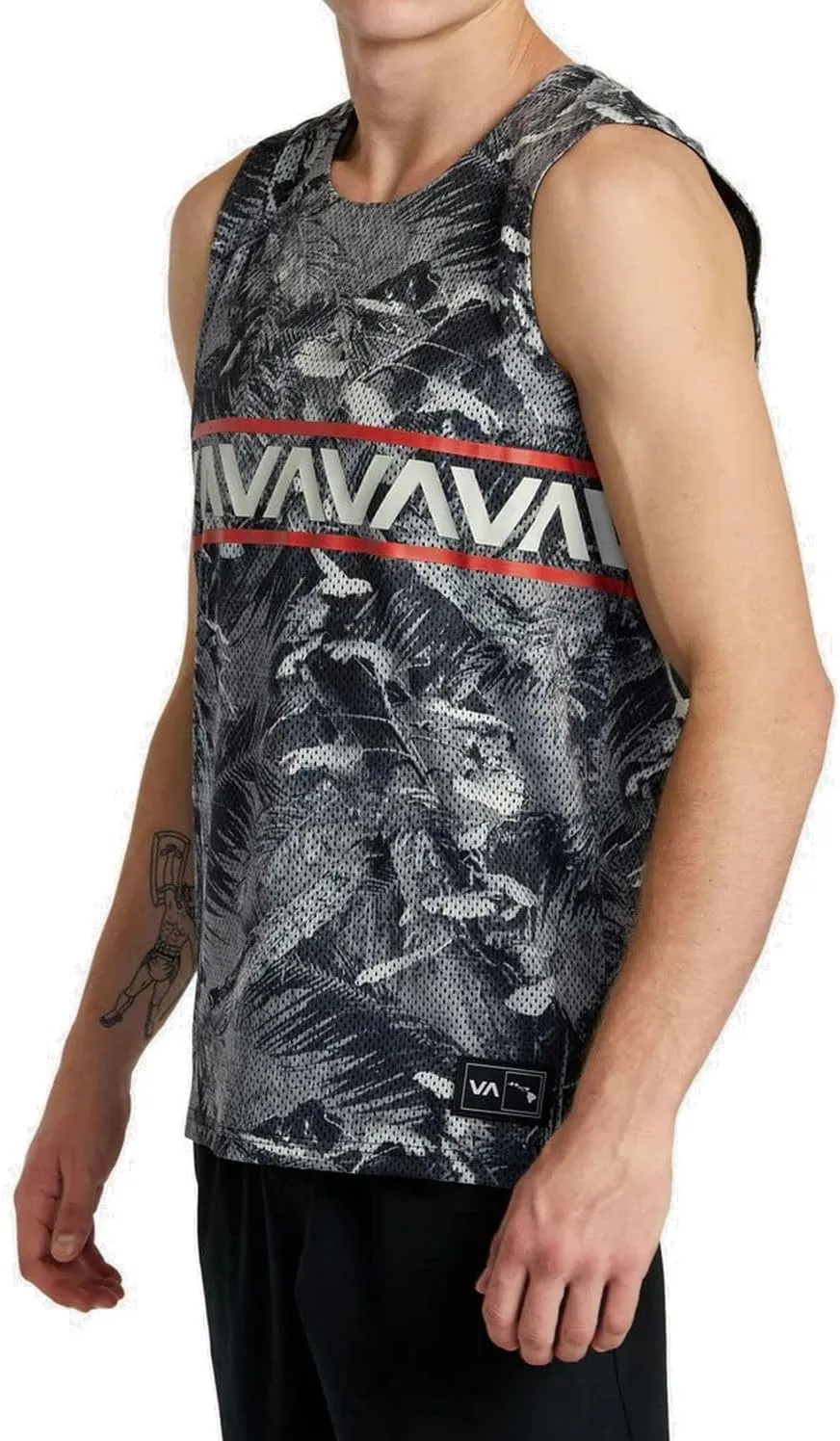 RVCA Men's Sport Hawaii Taro Mesh Tank Top Shirt