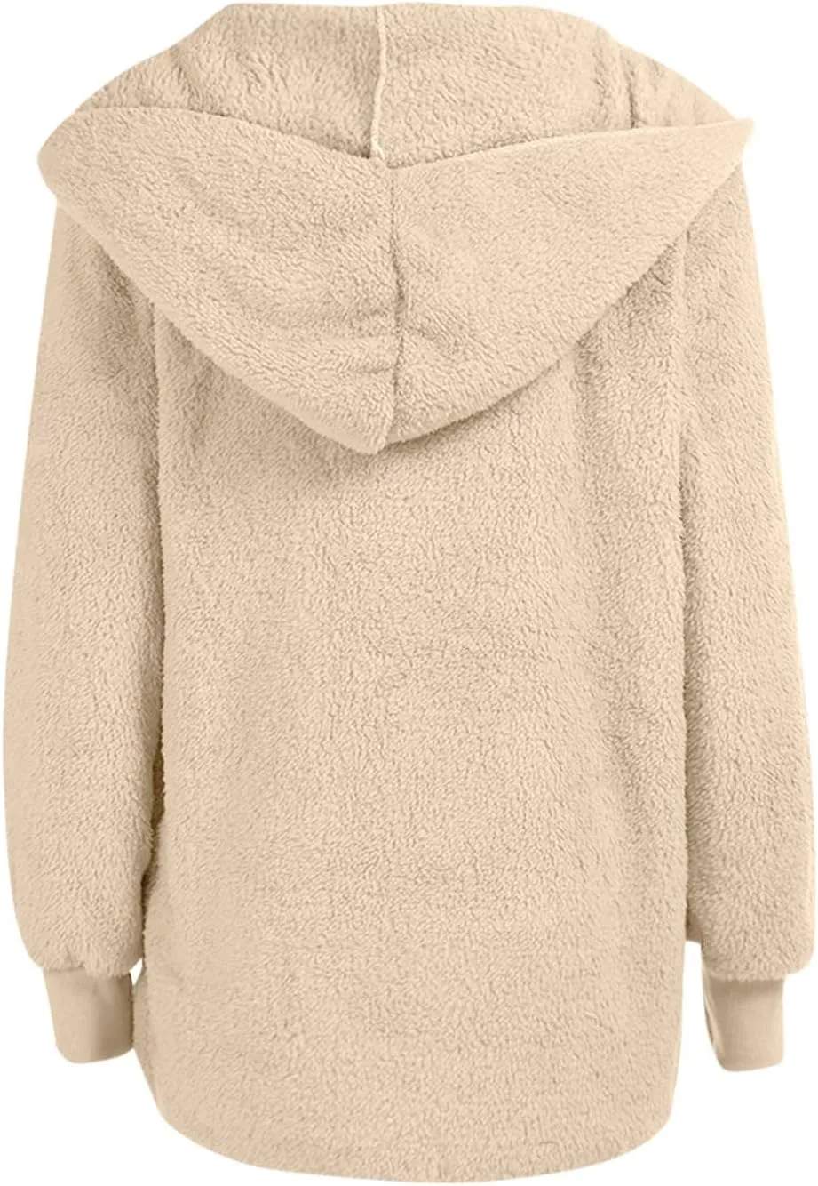 Sherpa Jacket Women Baggy Fuzzy Fleece Open Front Hooded Cardigans Jacket Fluffy Winter Coats Outerwear with Pockets