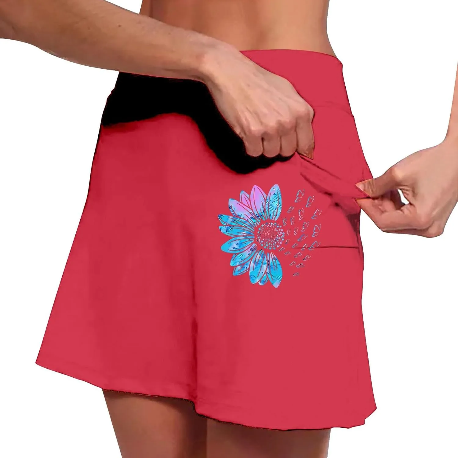 Skorts for Women with Pockets High Waist Tummy Control Skorts Yoga Lightweight Trendy Fit It Outfits with Pockets