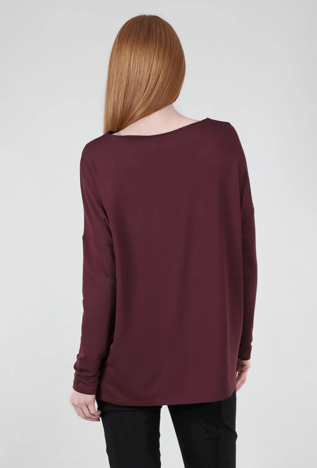 Stitch Tech Trim Top, Burgundy/Black