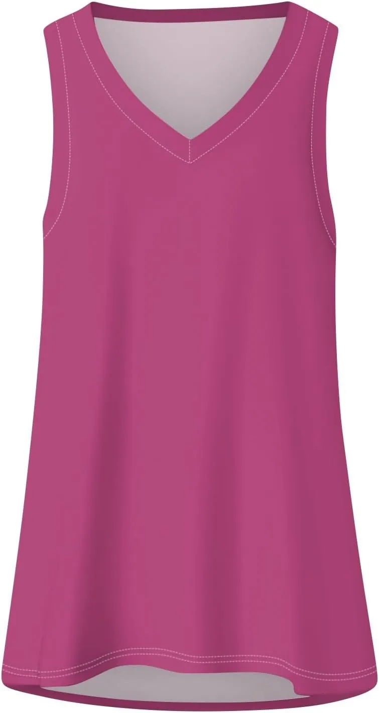 Tank Top Women 2025 Casual Soft Loose Spring Summer V Neck Sleeveless Tee Shirts Basic Trendy Outfits Clothes