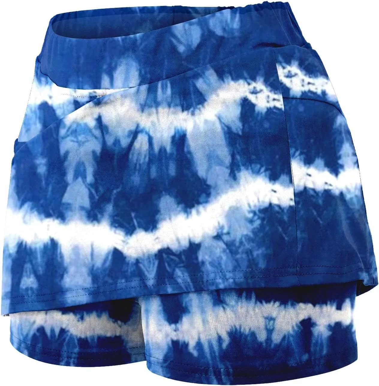 Tennis Mini Skirts for Women Summer Tie Dye Stretch Golf Skorts Lounge Workout 2 in 1 Preepy Short Sports Leggings Plus Size