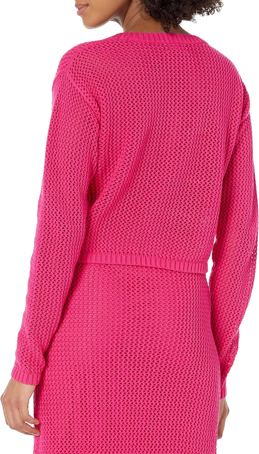 The Drop Women's Asher Long Sleeve Cropped Crochet Top