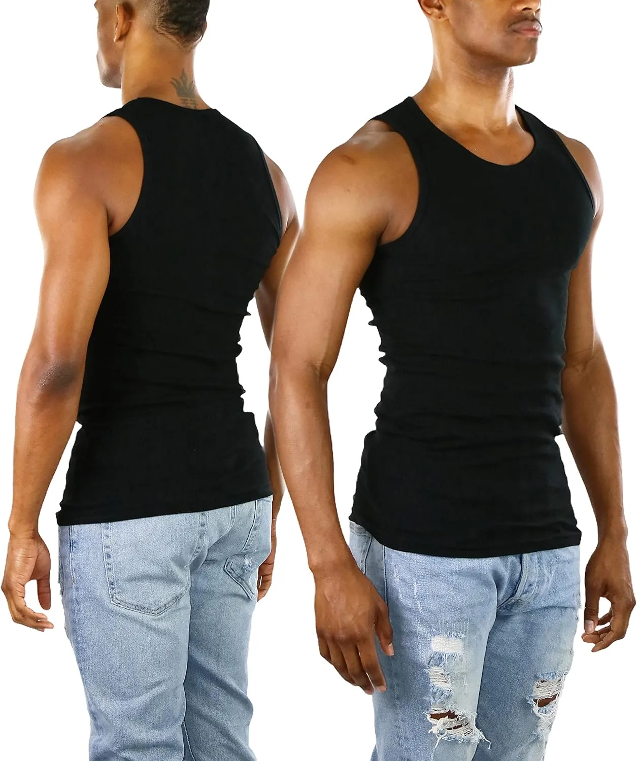ToBeInStyle Mens Long Muscle Tank Top Workout A-Shirt