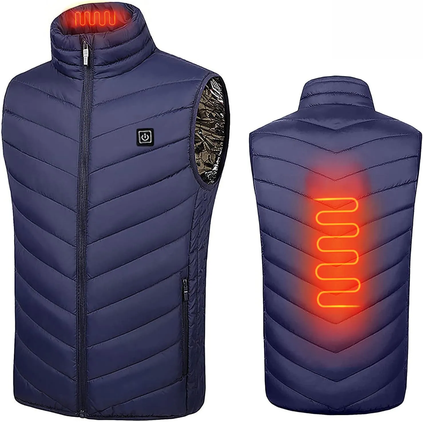 tuduoms Heated Vest for Women Men Warm Electric Heated Down Jacket Winter USB Rechargeable Heated Puffer Coat No Battery Pack