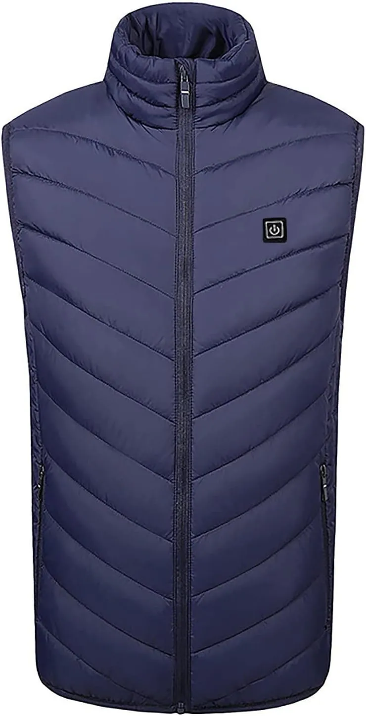 tuduoms Heated Vest for Women Men Warm Electric Heated Down Jacket Winter USB Rechargeable Heated Puffer Coat No Battery Pack