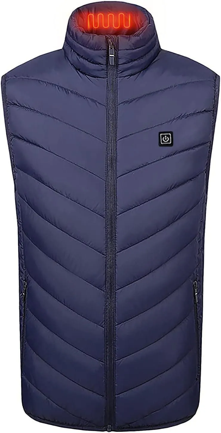 tuduoms Heated Vest for Women Men Warm Electric Heated Down Jacket Winter USB Rechargeable Heated Puffer Coat No Battery Pack
