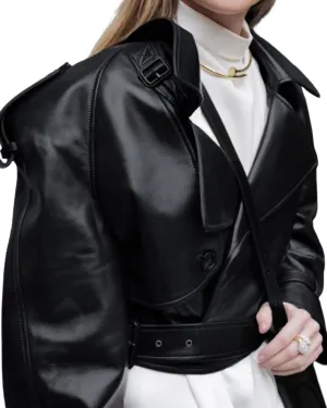 utcoco Women's Cropped Faux Leather Motorcycle Jacket Oversized PU Coat Outerwear 2024 Fall Fashion Clothes
