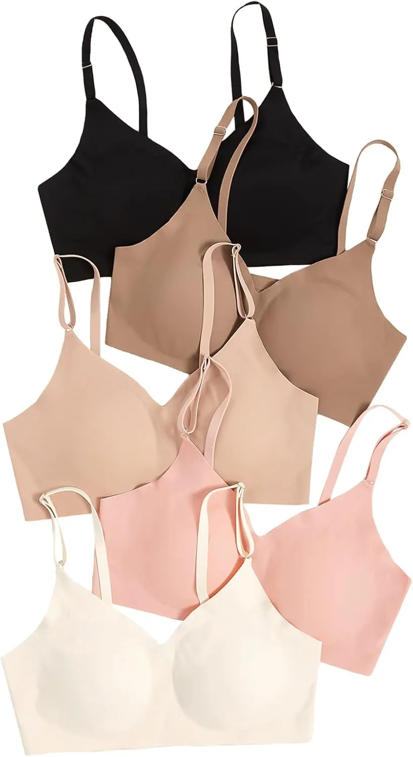 Verdusa Women's 5Pack Padded Seamless Bralettes Bra Camisole Top