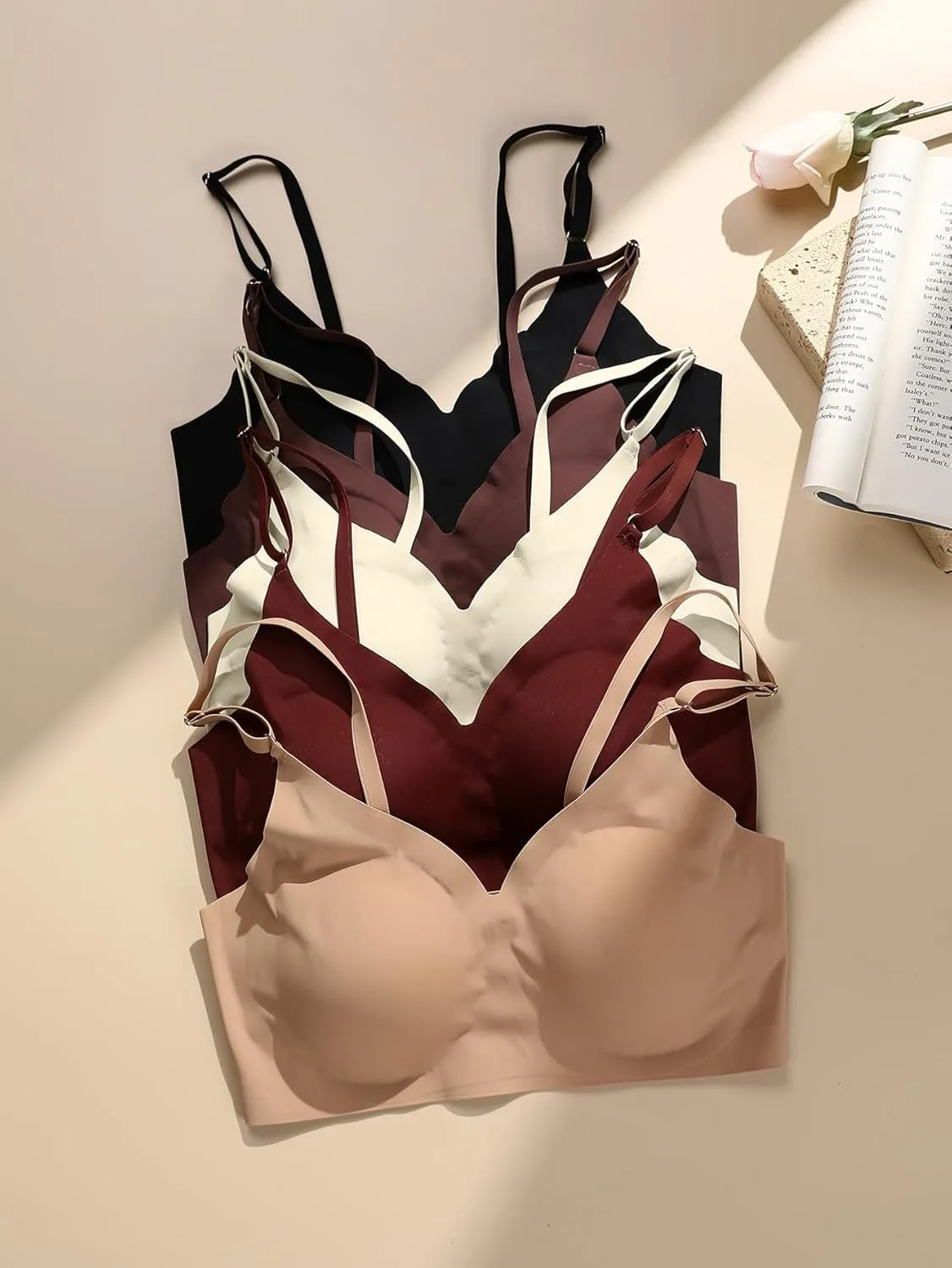 Verdusa Women's 5Pack Padded Seamless Bralettes Bra Camisole Top