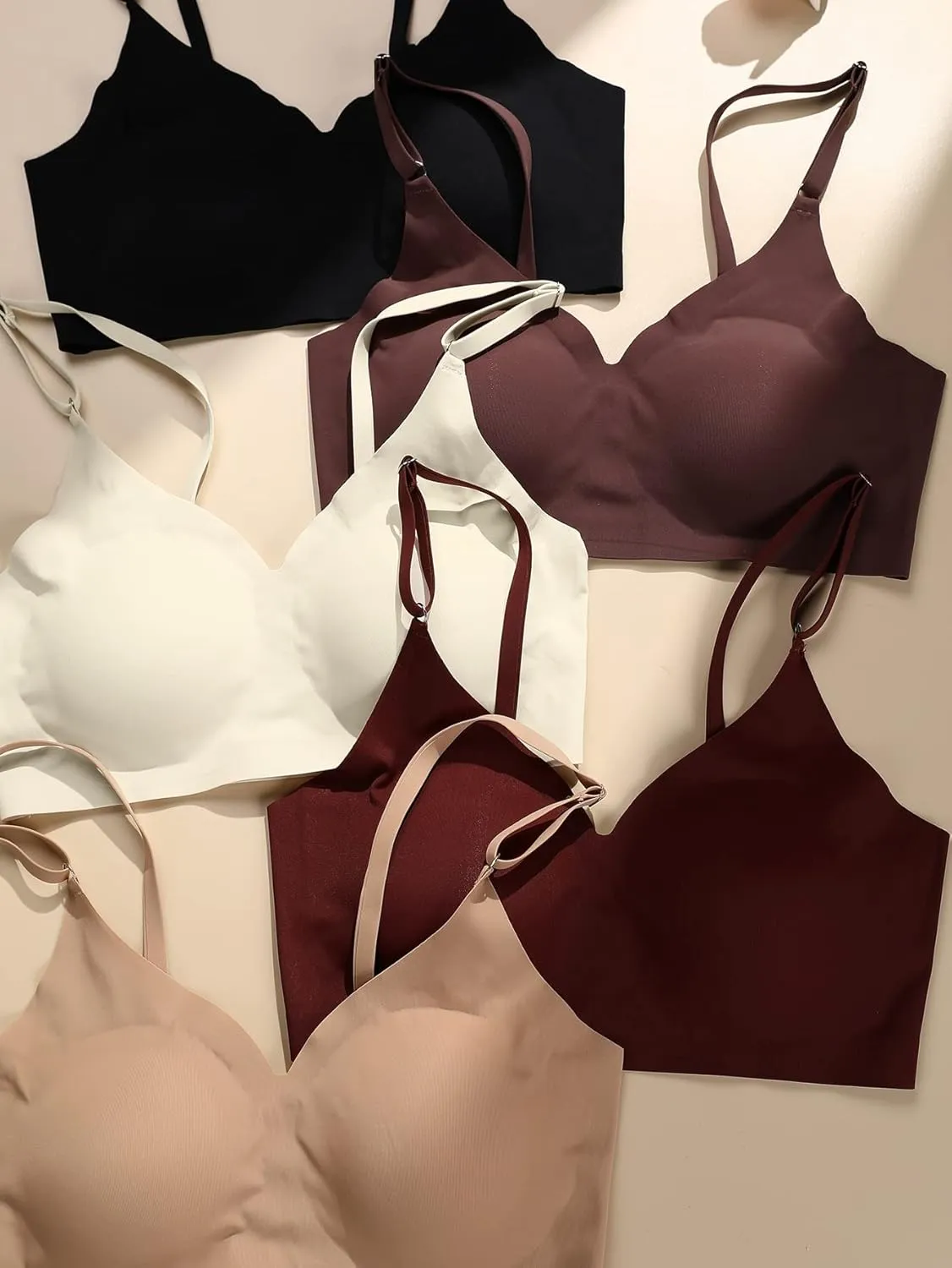 Verdusa Women's 5Pack Padded Seamless Bralettes Bra Camisole Top