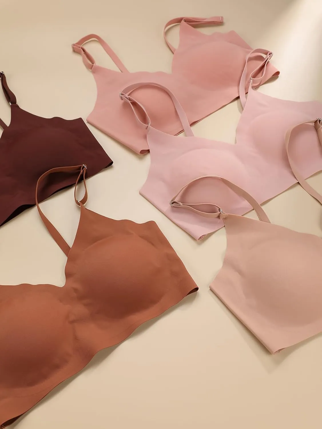 Verdusa Women's 5Pack Padded Seamless Bralettes Bra Camisole Top