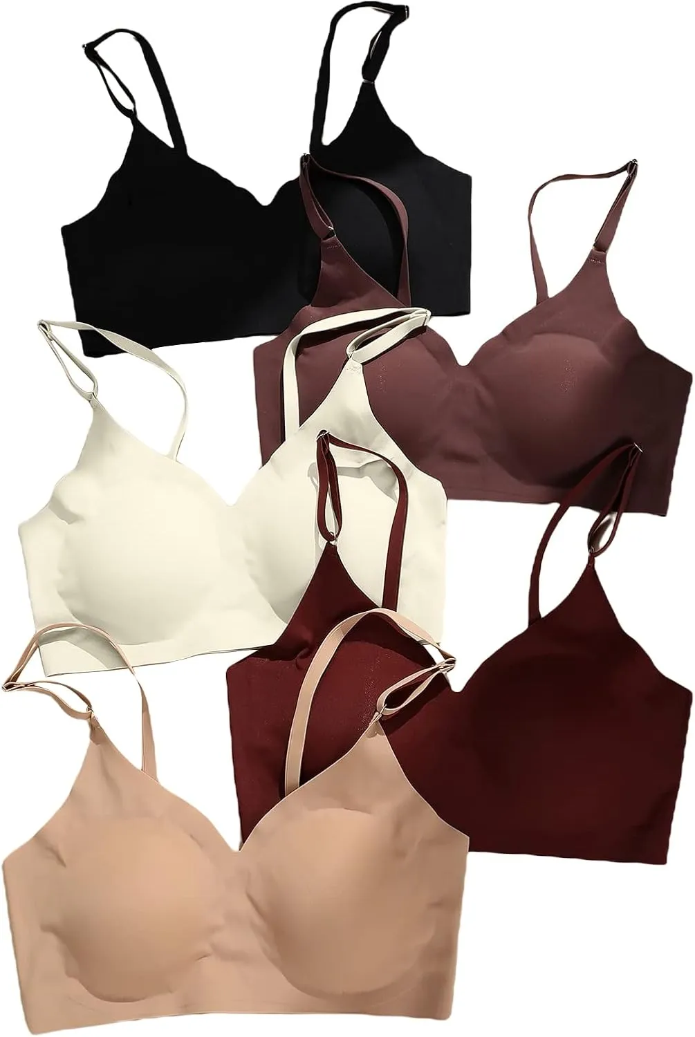 Verdusa Women's 5Pack Padded Seamless Bralettes Bra Camisole Top