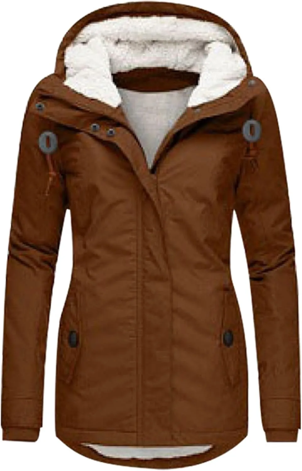 Warm Warmth Tops Padded Jacket for Women Fur Collar Puffer Jacket Cardigans Tops Fall Comfort Zip Up Heated Jacket