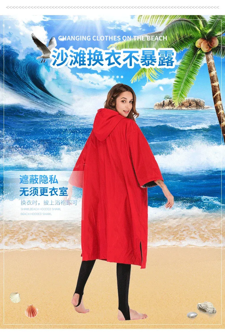 Waterproof Surf Changing Robe  Fleece-Lined Outdoor Coat