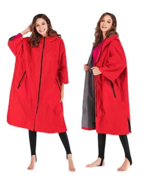 Waterproof Surf Changing Robe  Fleece-Lined Outdoor Coat