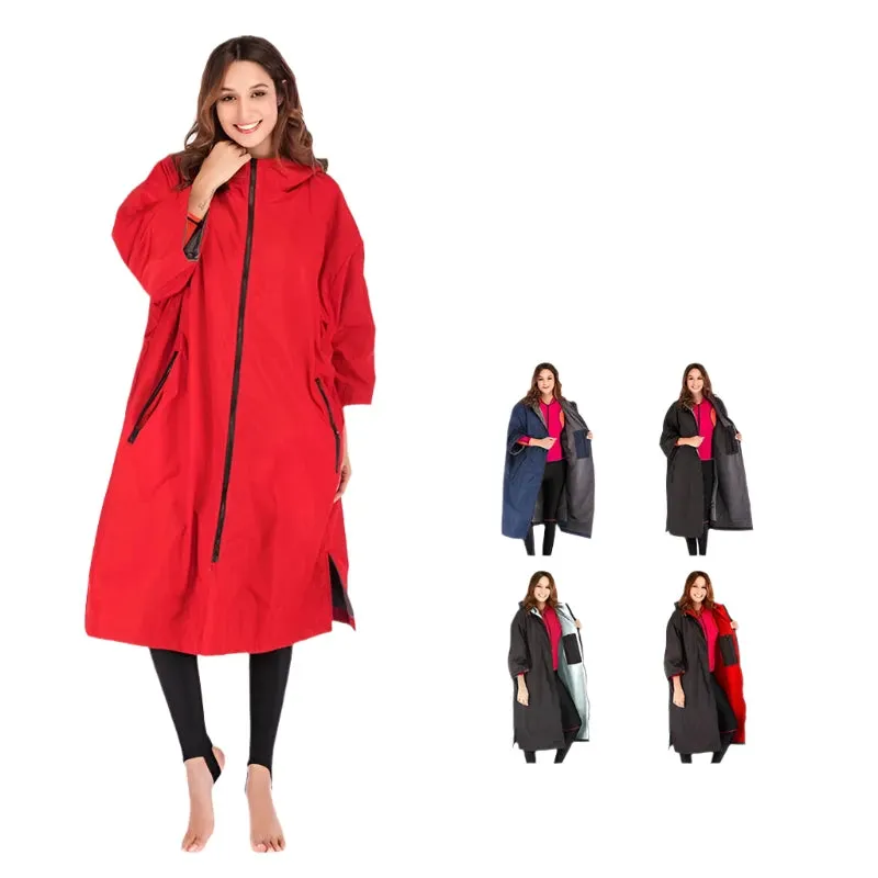 Waterproof Surf Changing Robe  Fleece-Lined Outdoor Coat