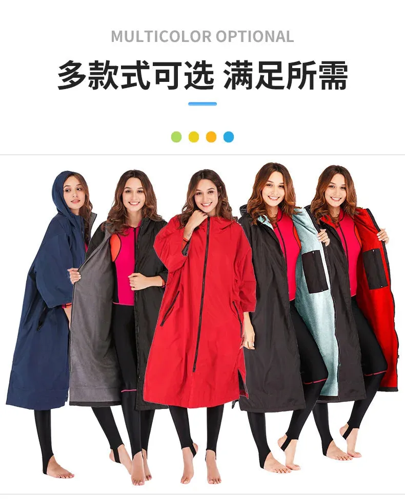 Waterproof Surf Changing Robe  Fleece-Lined Outdoor Coat