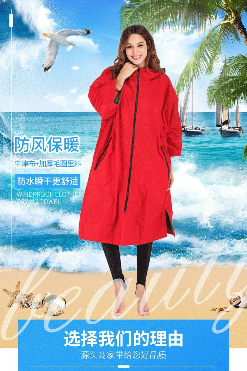 Waterproof Surf Changing Robe  Fleece-Lined Outdoor Coat