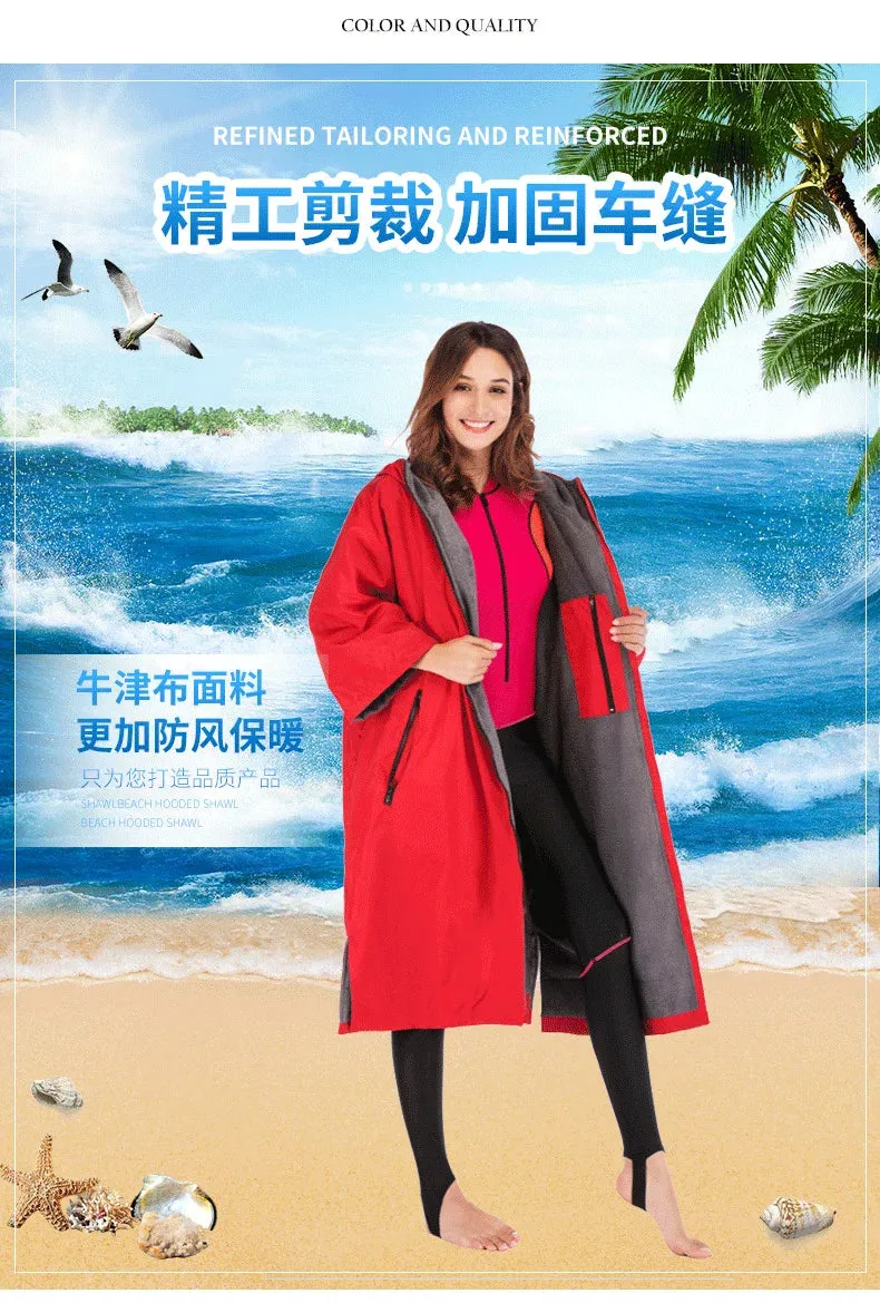 Waterproof Surf Changing Robe  Fleece-Lined Outdoor Coat