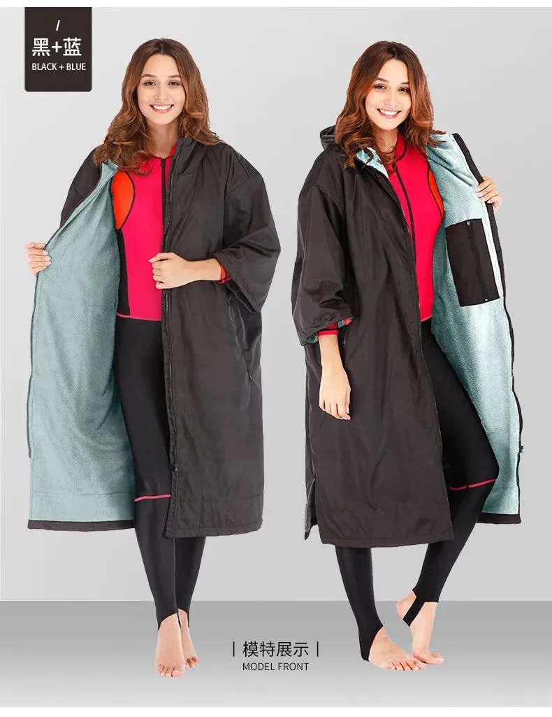 Waterproof Surf Changing Robe  Fleece-Lined Outdoor Coat