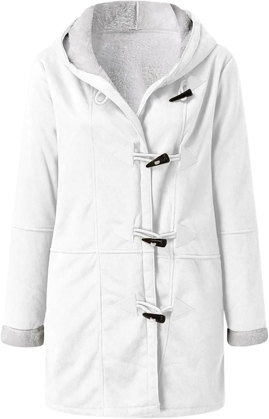 Winter Coats for Women 2024 Plus Size Warm Sherpa Lined Fleece Jacket Hoodies Horn Button Fleece Thicken Coat