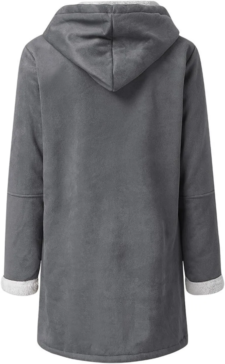 Winter Coats for Women 2024 Plus Size Warm Sherpa Lined Fleece Jacket Hoodies Horn Button Fleece Thicken Coat
