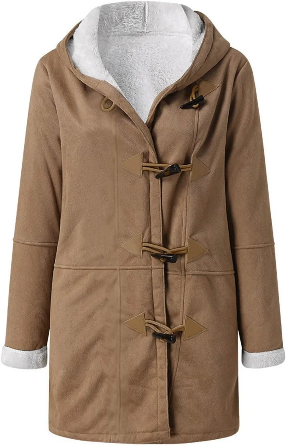 Winter Coats for Women 2024 Plus Size Warm Sherpa Lined Fleece Jacket Hoodies Horn Button Fleece Thicken Coat