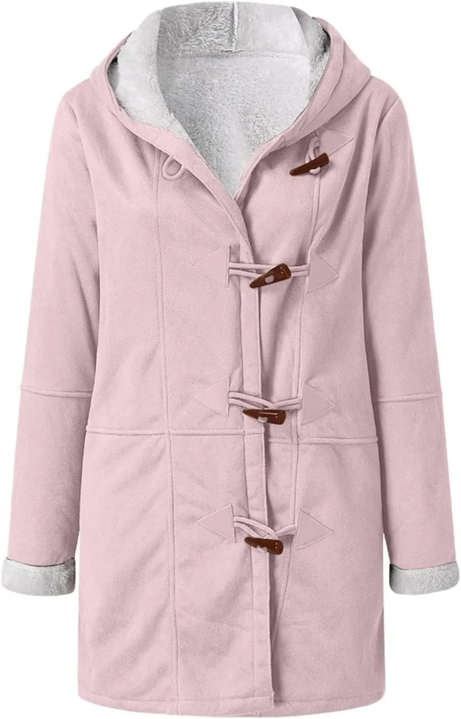 Winter Coats for Women 2024 Plus Size Warm Sherpa Lined Fleece Jacket Hoodies Horn Button Fleece Thicken Coat