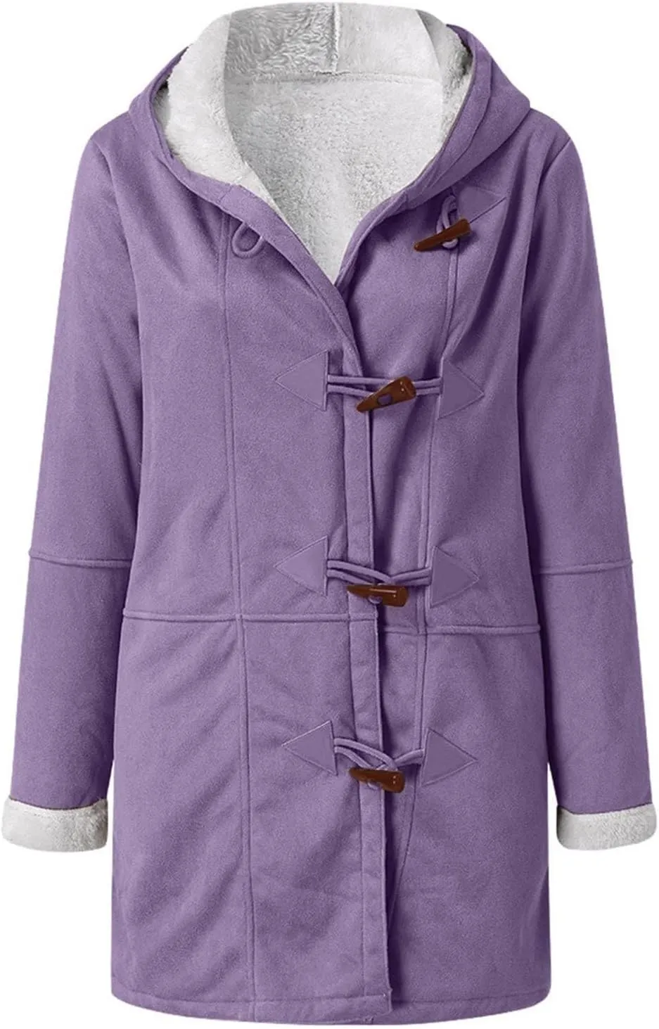 Winter Coats for Women 2024 Plus Size Warm Sherpa Lined Fleece Jacket Hoodies Horn Button Fleece Thicken Coat