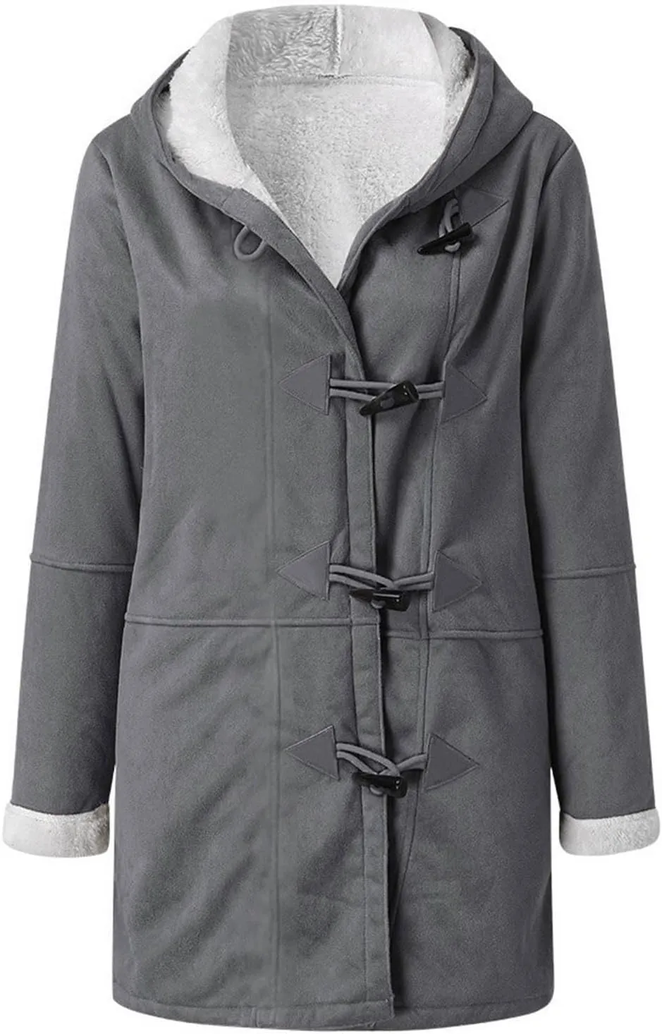 Winter Coats for Women 2024 Plus Size Warm Sherpa Lined Fleece Jacket Hoodies Horn Button Fleece Thicken Coat