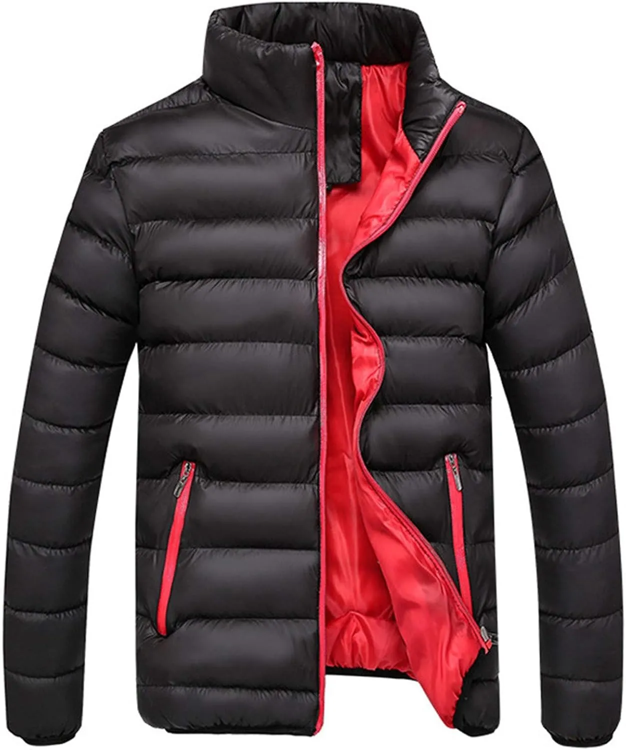 Winter Jackets for Men Lightweight Puffer Jacket Warm Quilted Jacket Plus Size Packable Down Jacket Stand Collar Coat
