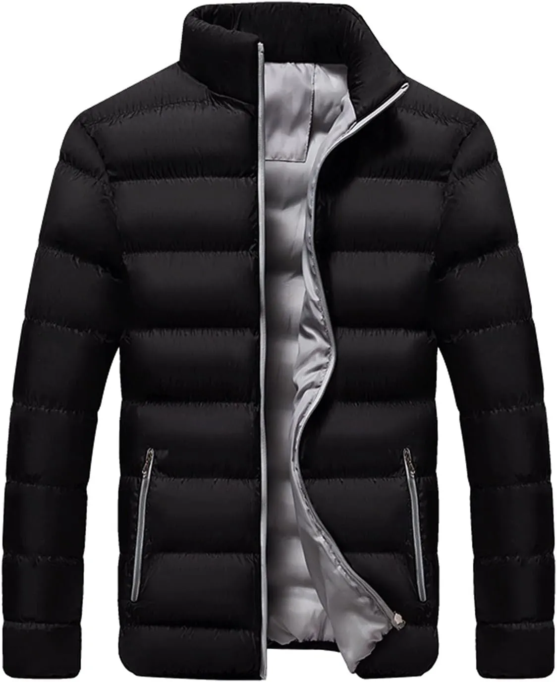 Winter Jackets for Men Lightweight Puffer Jacket Warm Quilted Jacket Plus Size Packable Down Jacket Stand Collar Coat