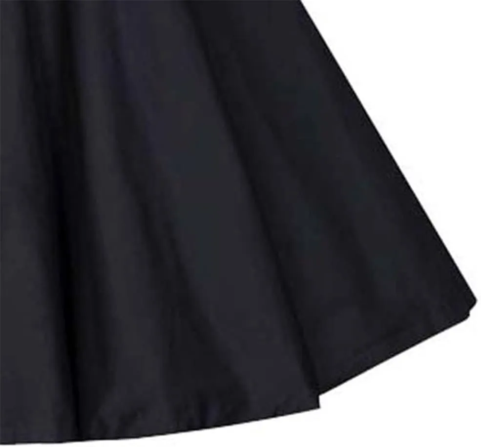 Women 50s Vintage Polka Dot A Line Pleated Midi Skirt Floral Cherry Cocktail Swing Skirt High Waist Knee Length Flared Skirt