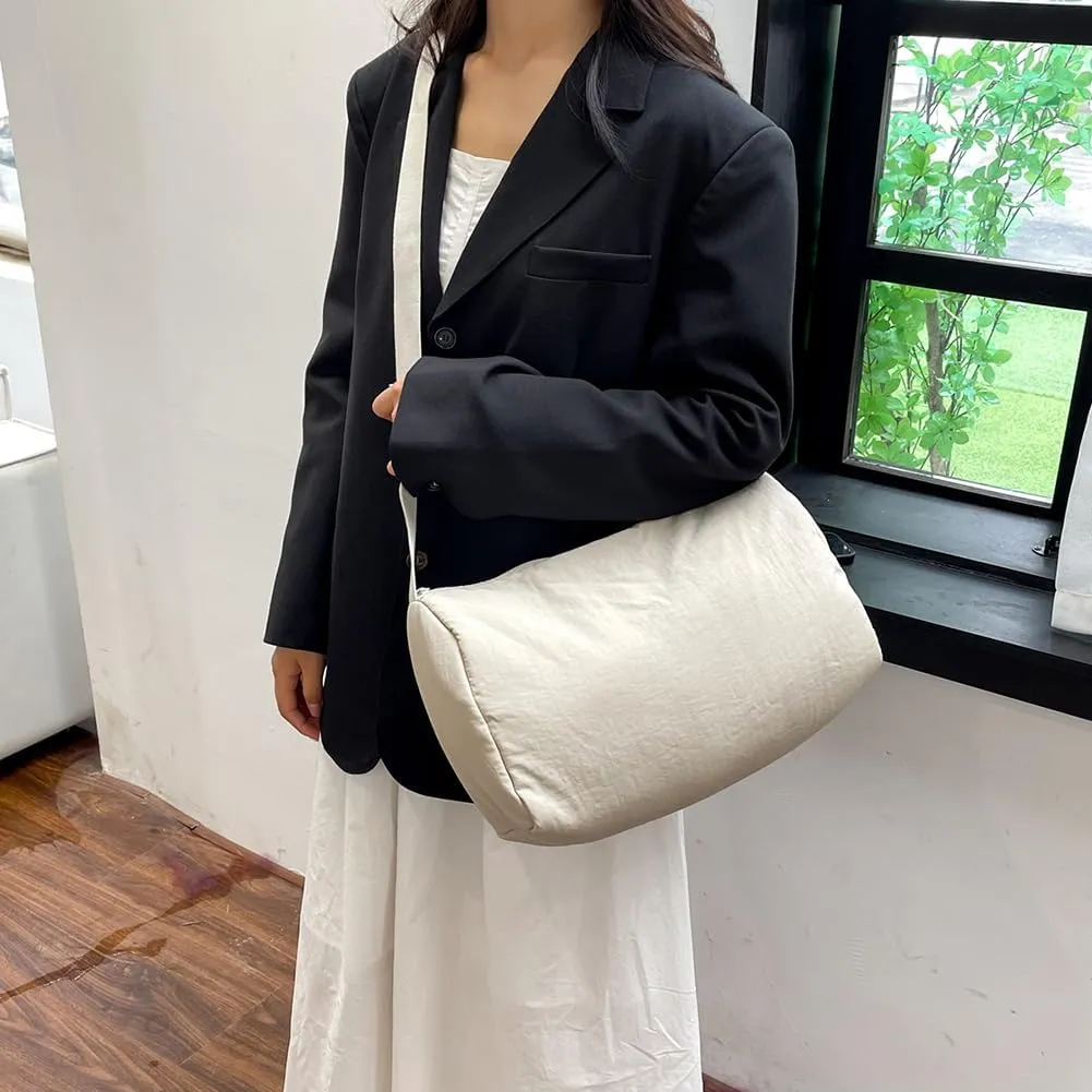 Women Crossbody Bag Casual Soft Sling Bag Large Capacity Lightwight Nylon Shoulder Bag Hobo Handbag