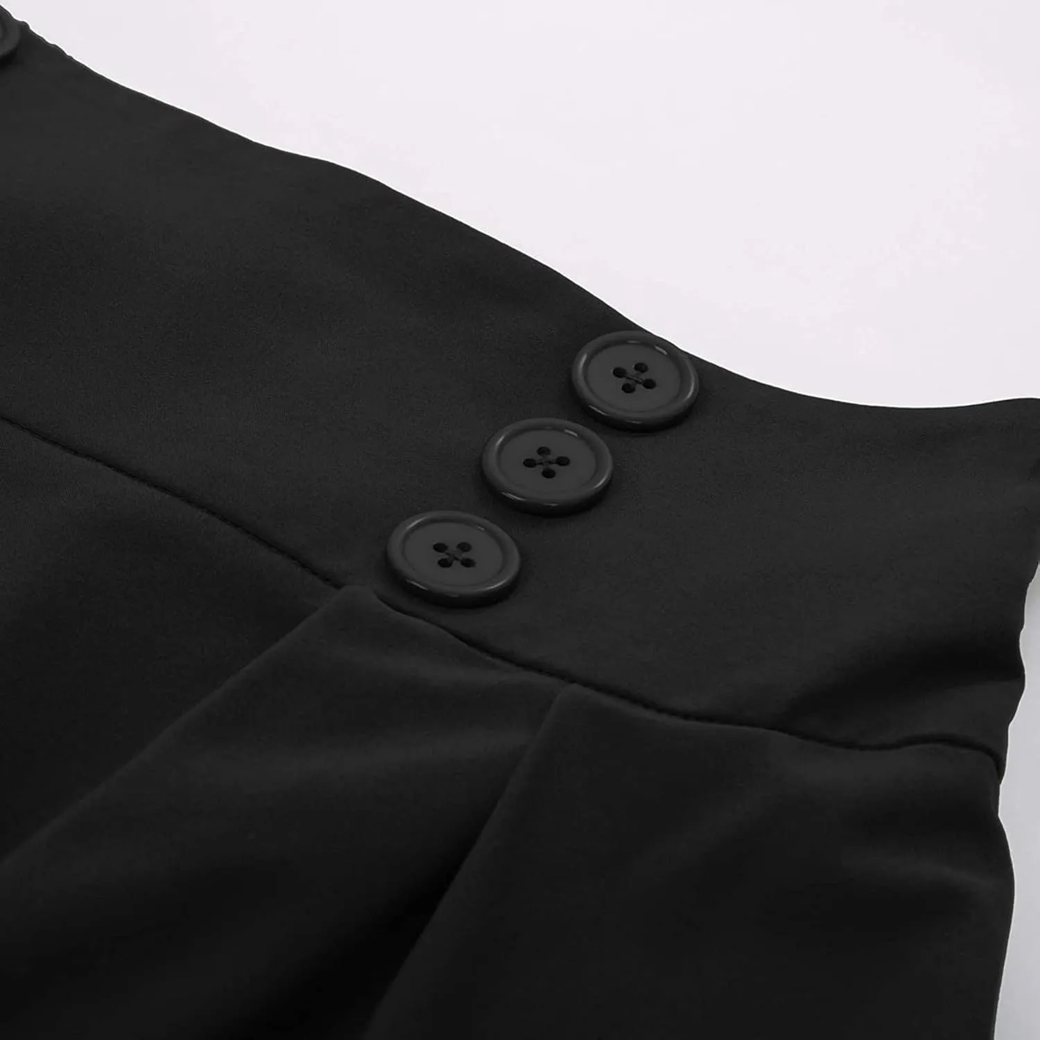 Women Flared A-Line Midi Skirt High Waist Vintage Swing Pleated Pull On Long Skirts