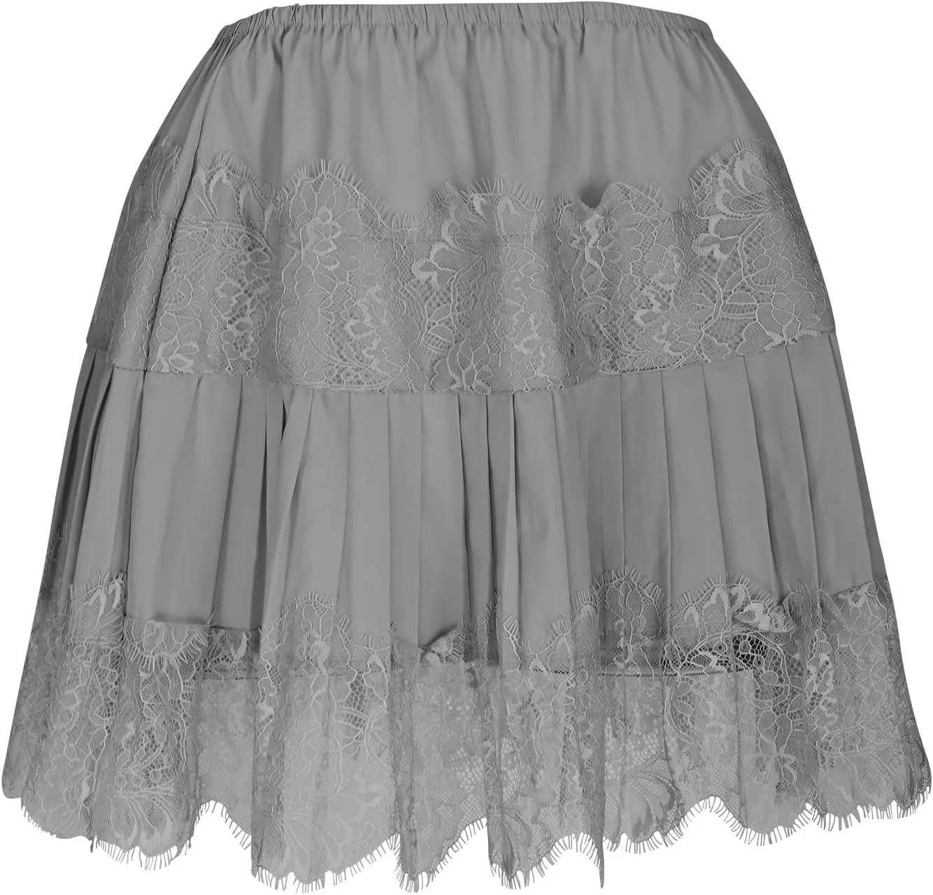 Women Lace Half Slip Skirt Y2k Low Rise Pleated Ruffle Lace Tiered Mini Skirts Layered Flowy Short Skirt Underskirt