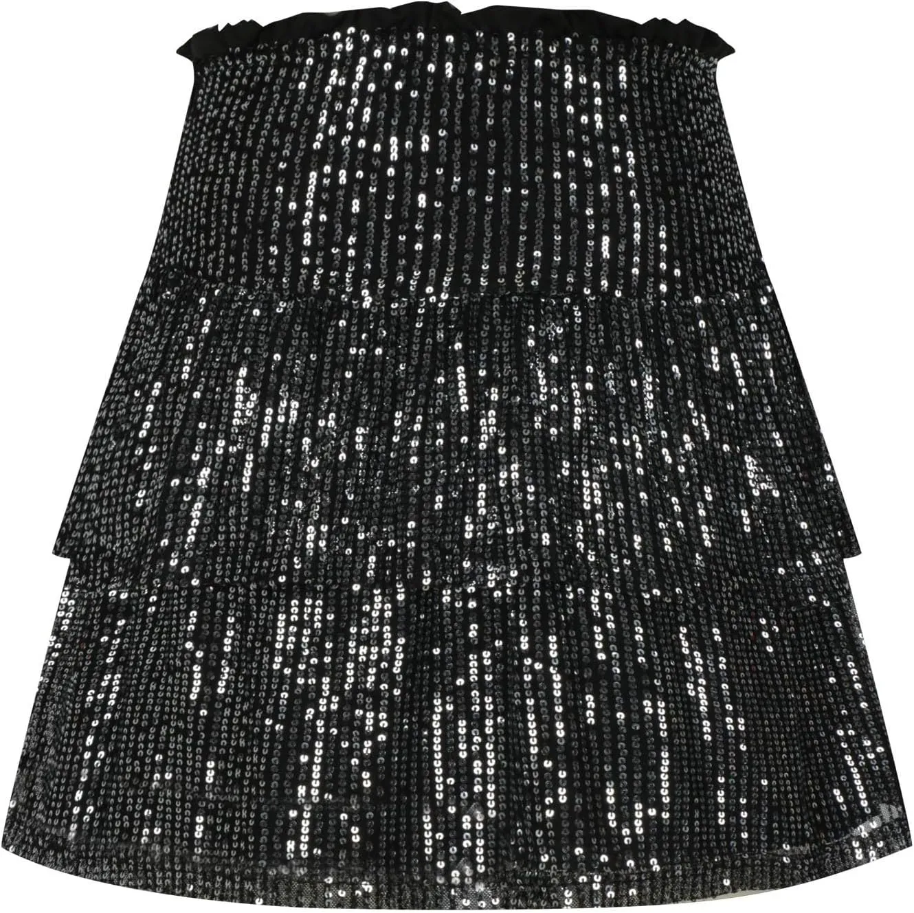 Women Sequin Skirt Sparkly Cute High Waist Ruffle Flowy Skirts Shiny Glitter Mini Short Skirts Night Out Club Party