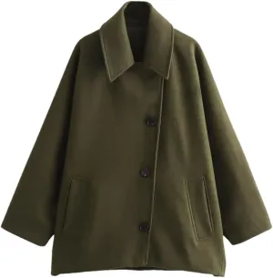 Women Short Blended For Neck Personalized Top Cloak Sleeve