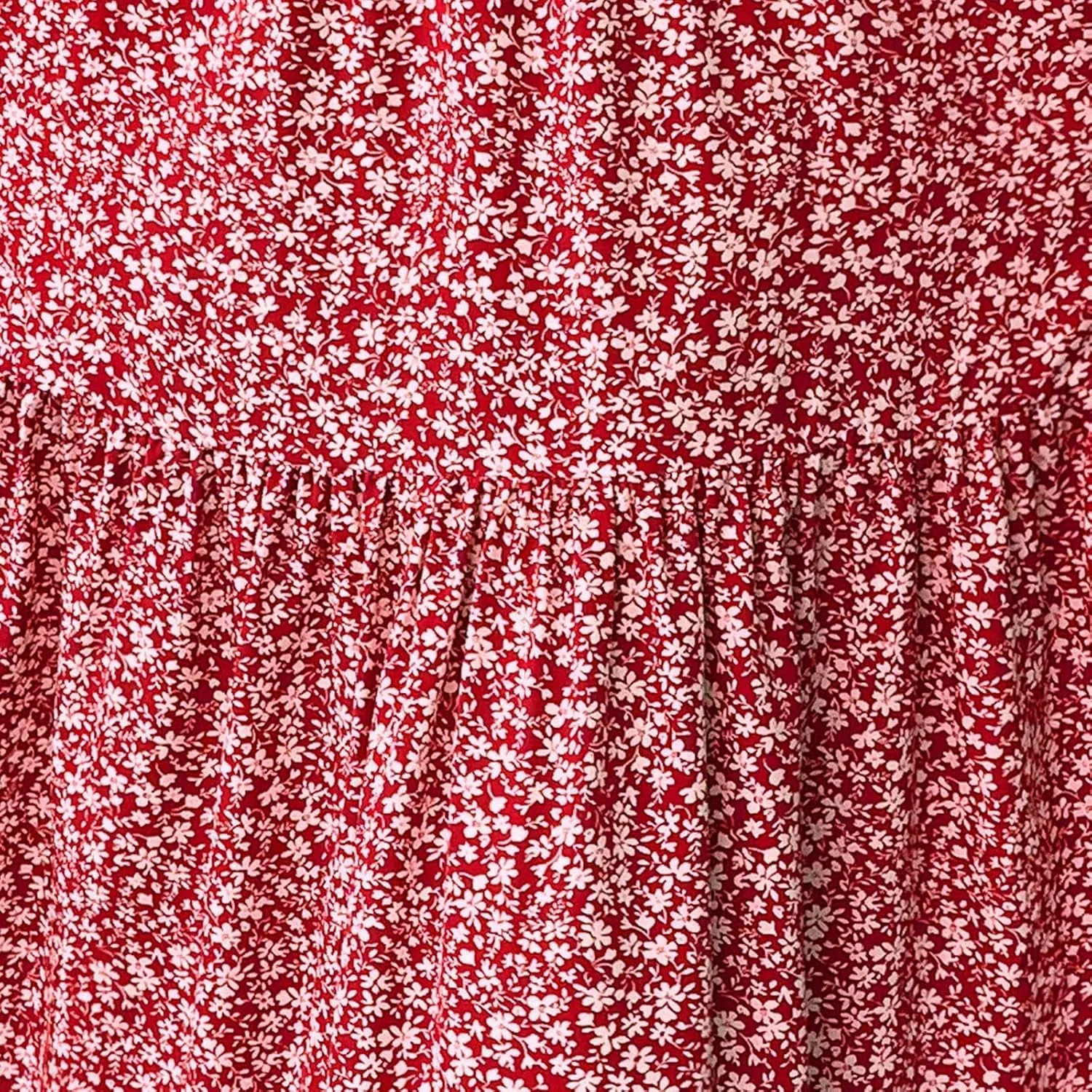 Women Summer Boho Floral Smocked Elastic High Waist Flowy Swing Pleated Maxi Skirts Vacation Print A-Line Long Skirts