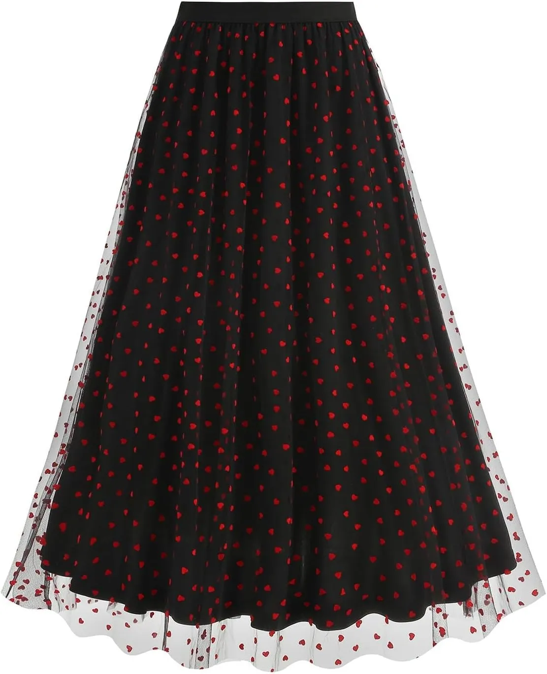 Women Tulle Maxi Skirt High Waist Pleated Ruffle Elastic Waist Midi Skirts Mesh Ballet Prom Party Aline Tutu Skirt