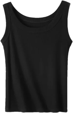 Women Vest Sleeveless Bottoming Tank Top Threaded Casual Camisole
