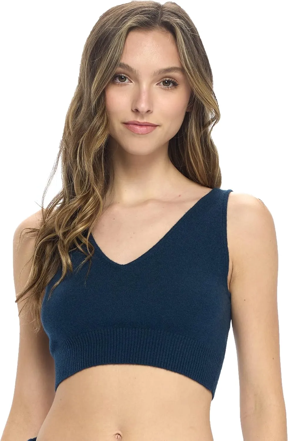 Women's 100% Cashmere Soft Cropped Pajama Tank Top