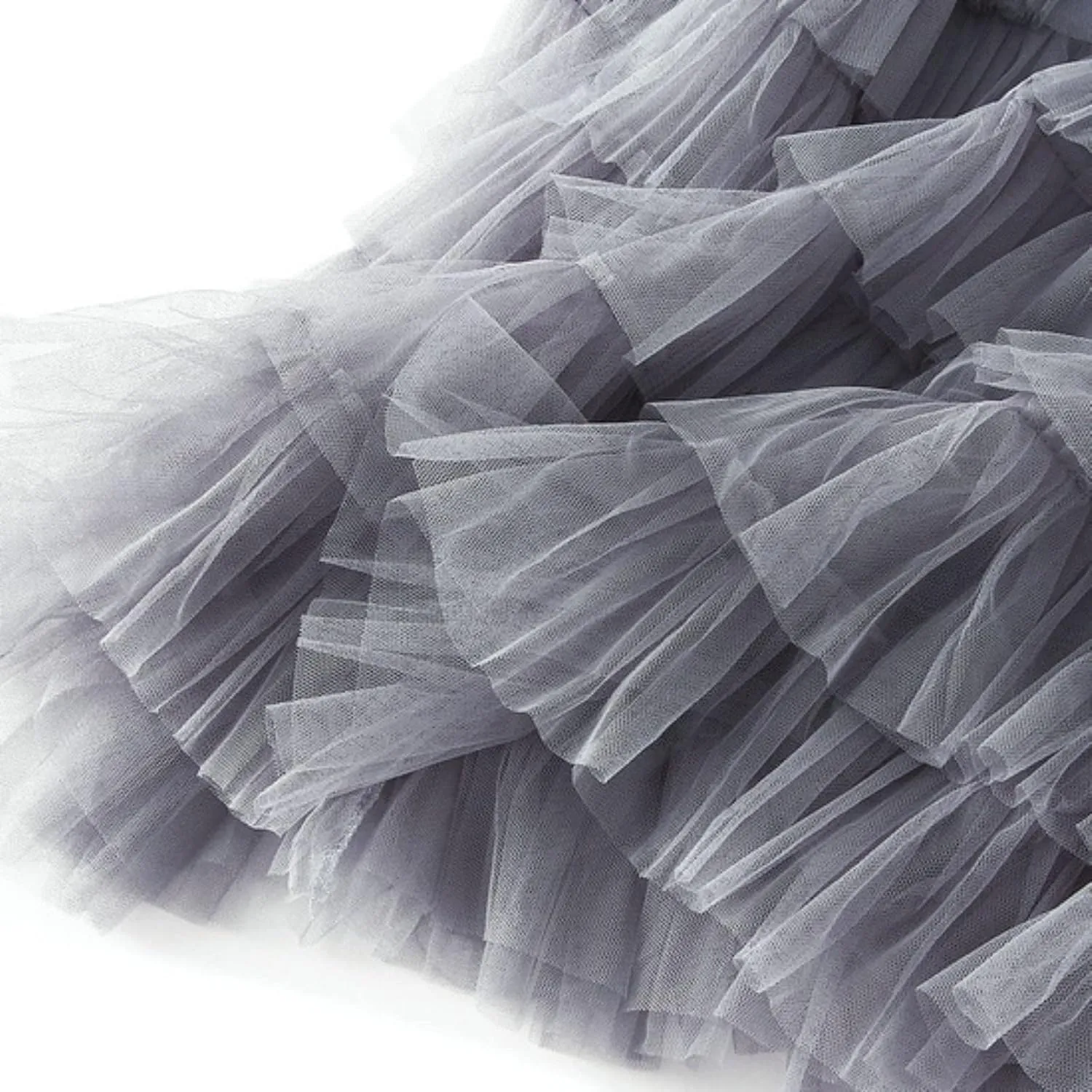 Women's A Line Pleated Skirt Long Tutu Skirt Ruffle Mesh Vintage Calf Length Chiffon High Waist Long Western